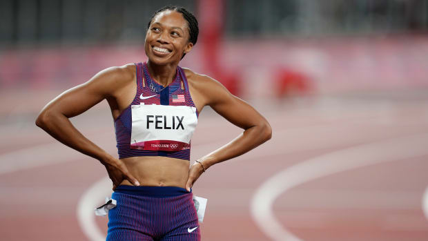 Allyson Felix after the 400m final.